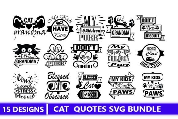 15 Cat Quotes Designs Bundle Review