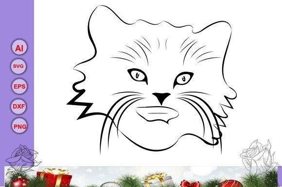 Cat Line Art Drawing Review for Embroidery Projects
