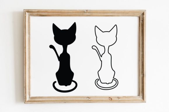 Cat Silhouette Outline Review for Embroidery Projects