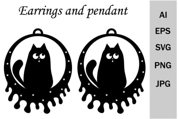 Cute Cat Earrings and Pendants Template Review