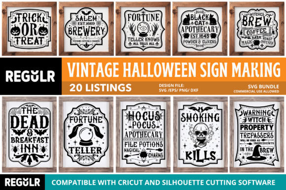 Vintage Halloween Sign Making Svg Bundle Review
