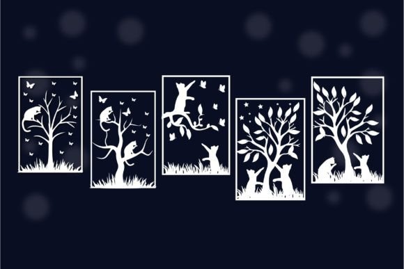Wall Cat Art Design with Grass Cut File Review